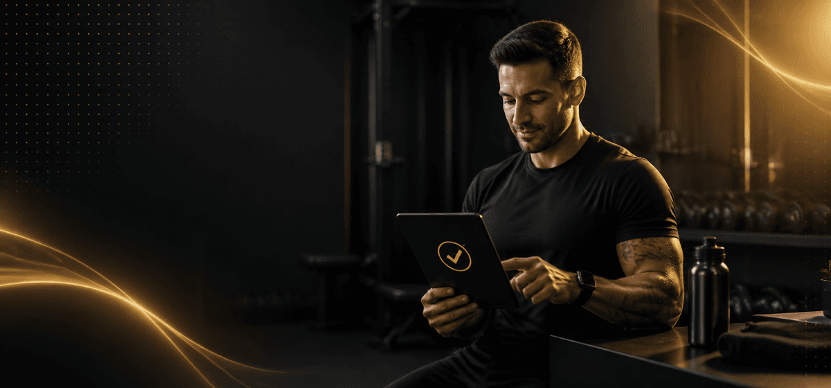 Een remote coach werkt een cliënttaak bij op een tablet